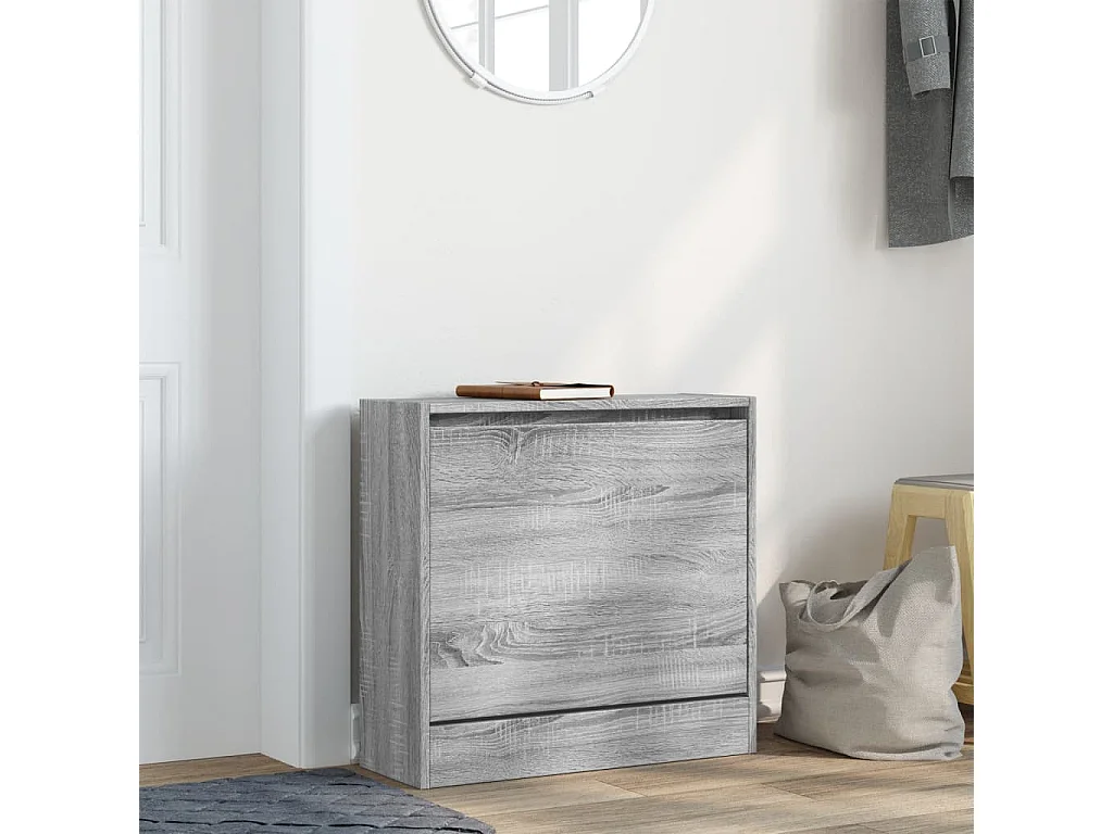 Zapatero Sonoma gris 60x21x57 cm de madera contrachapada