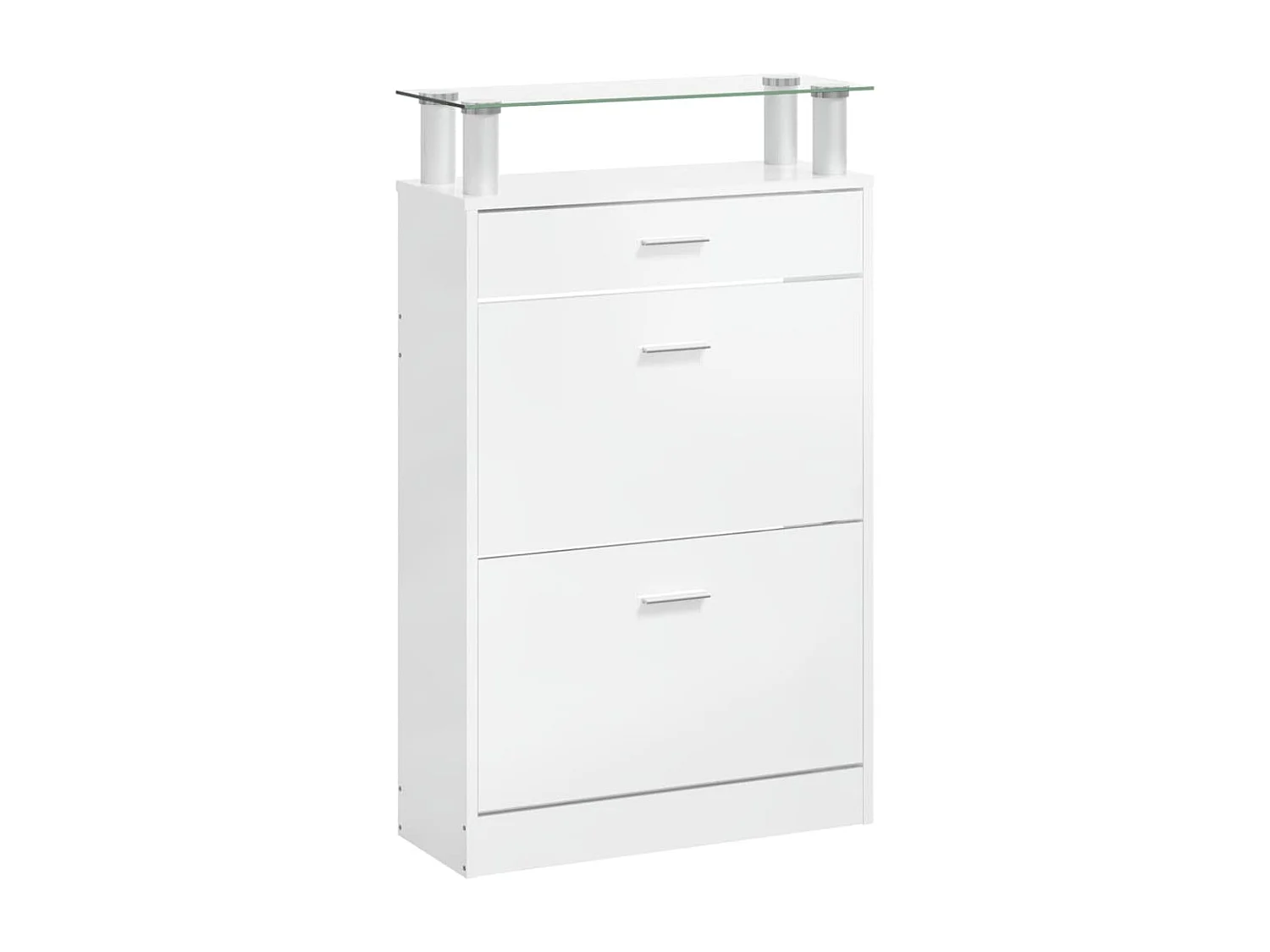 Armoire à chaussure Blanc brillant 63x24x104 cm Bois ingénierie