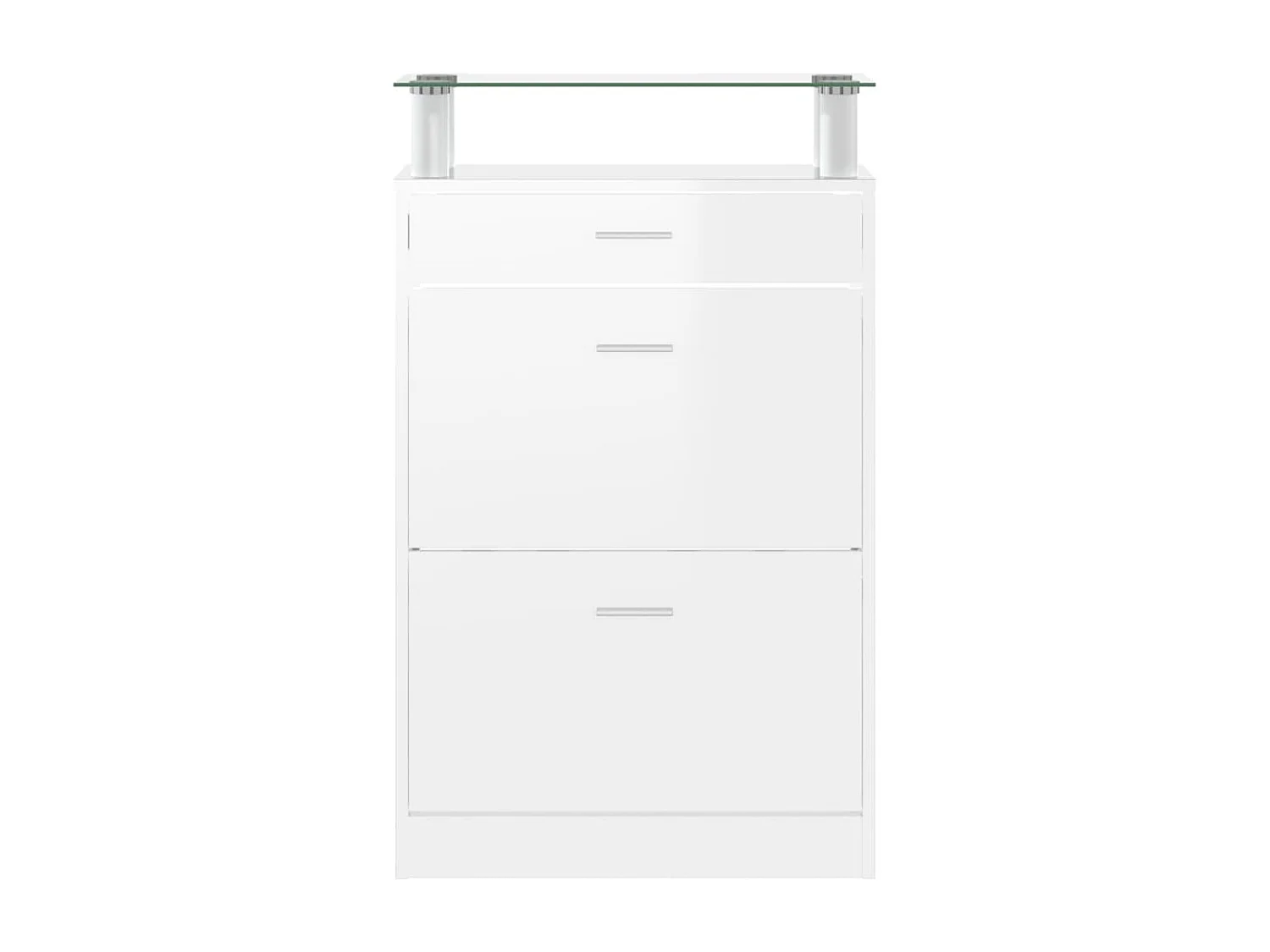 Armoire à chaussure Blanc brillant 63x24x104 cm Bois ingénierie