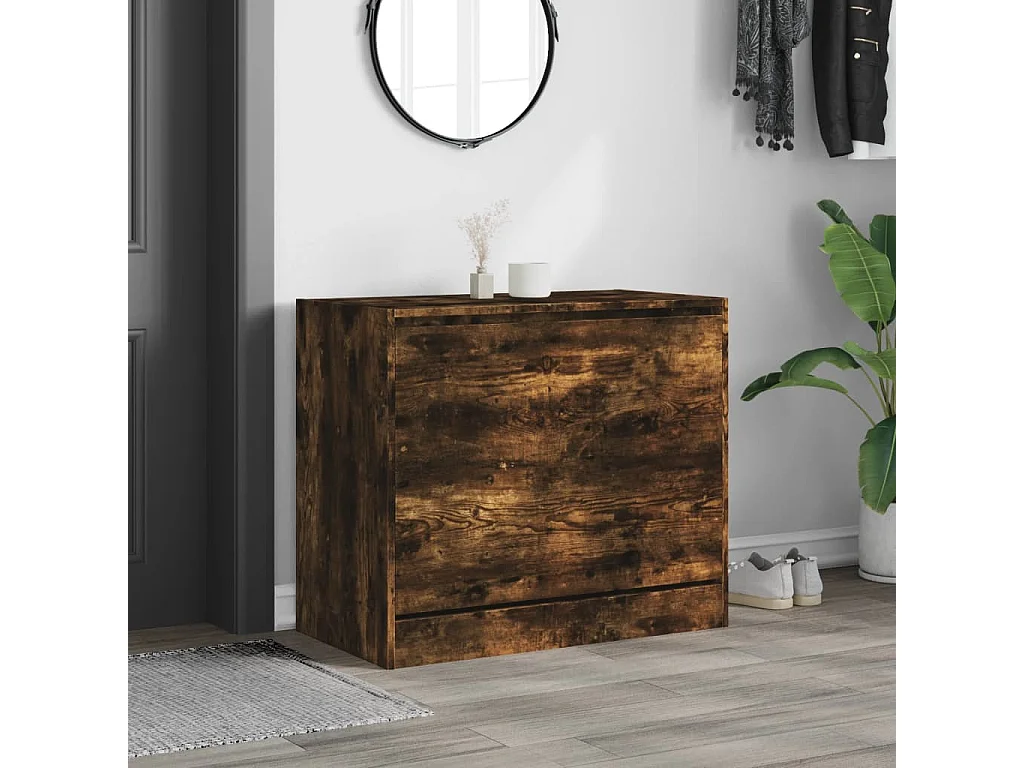 Scarpiera in rovere affumicato 80x42x69 cm in derivati del legno