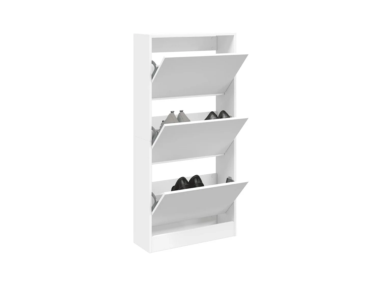 Scarpiera bianca 60x21x125,5 cm in derivati del legno