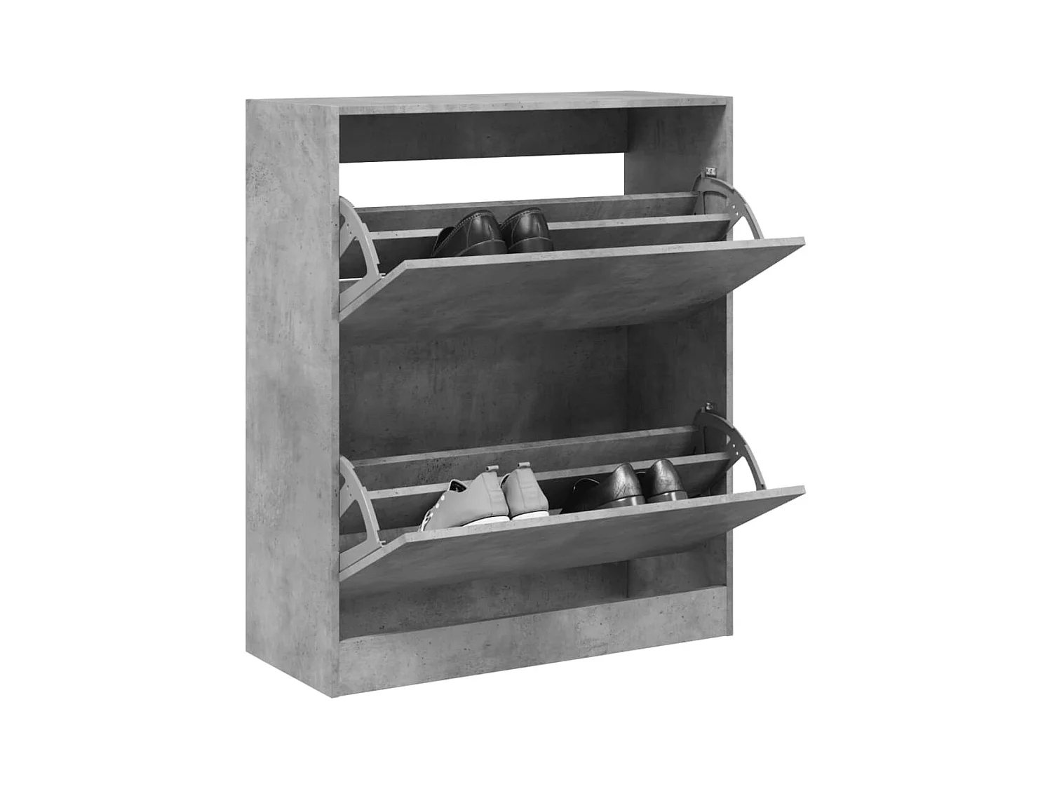 Betongrauer Schuhschrank 80x34x96,5 cm, Holzwerkstoff