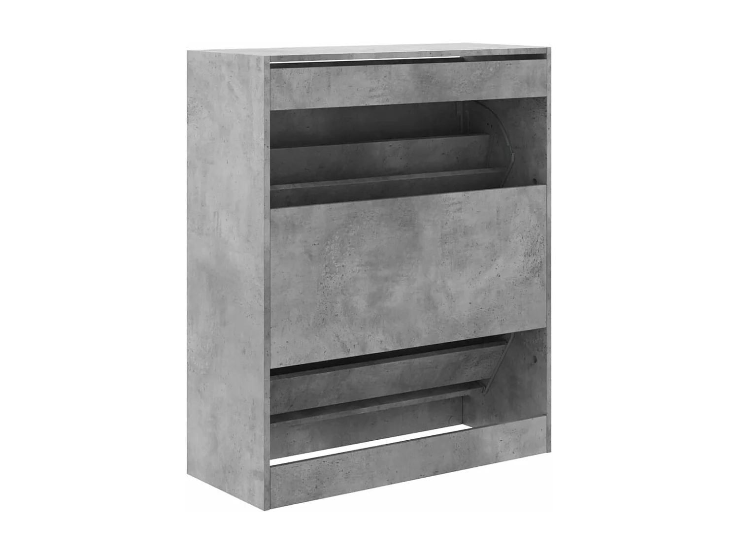 Armoire à chaussures gris béton 80x34x96,5 cm bois d'ingénierie