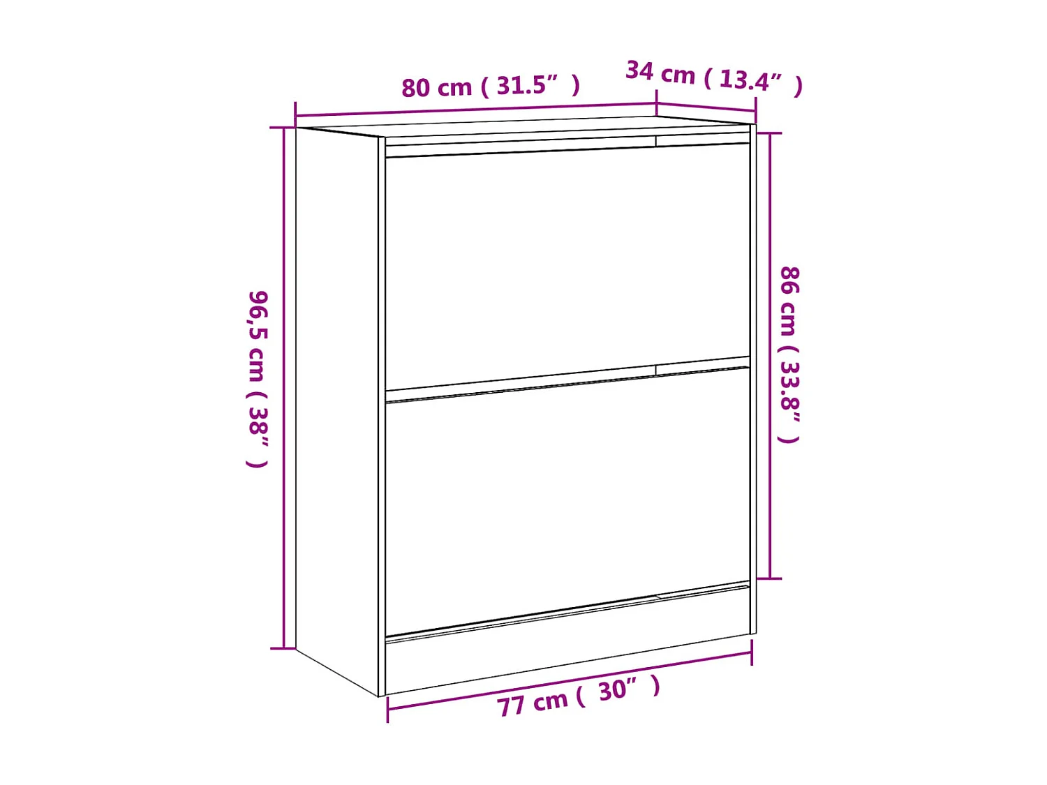 Armoire à chaussures gris béton 80x34x96,5 cm bois d'ingénierie