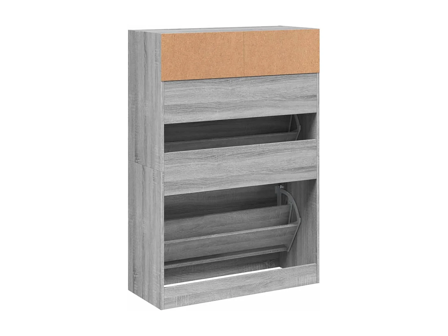 Armoire à chaussures 2 tiroirs rabattables sonoma gris