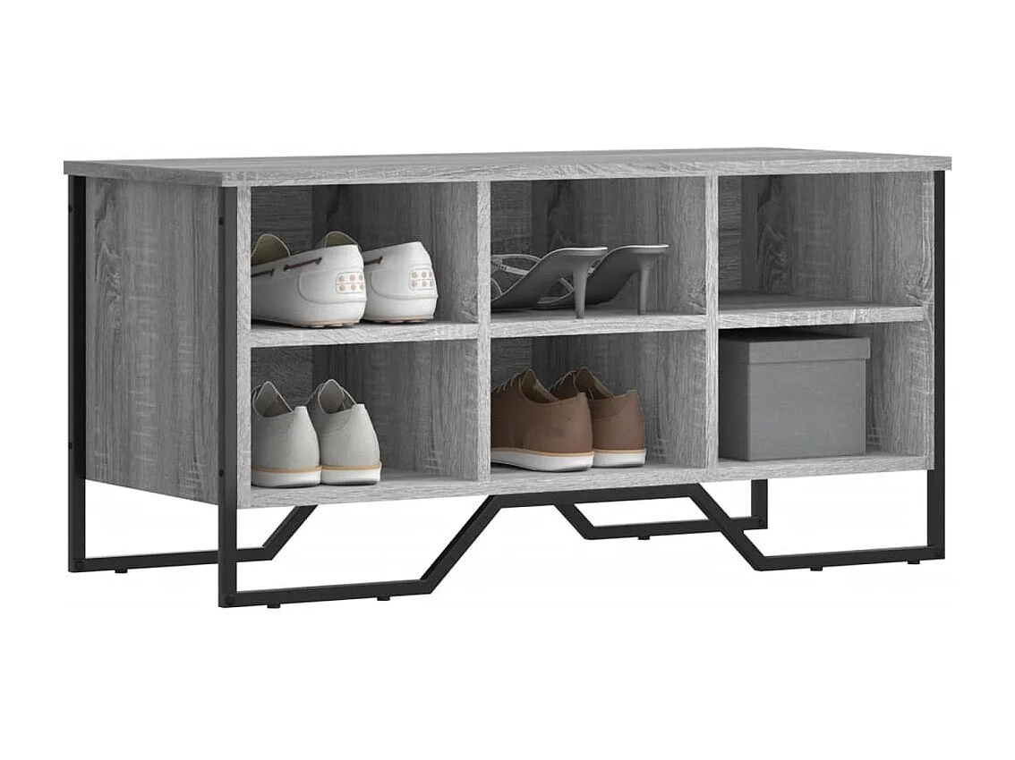 Sapateira cinza Sonoma 90x38x45,5cm madeira projetada