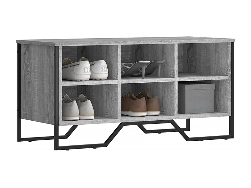 Armoire à chaussures sonoma gris 90x38x45,5cm bois d'ingénierie