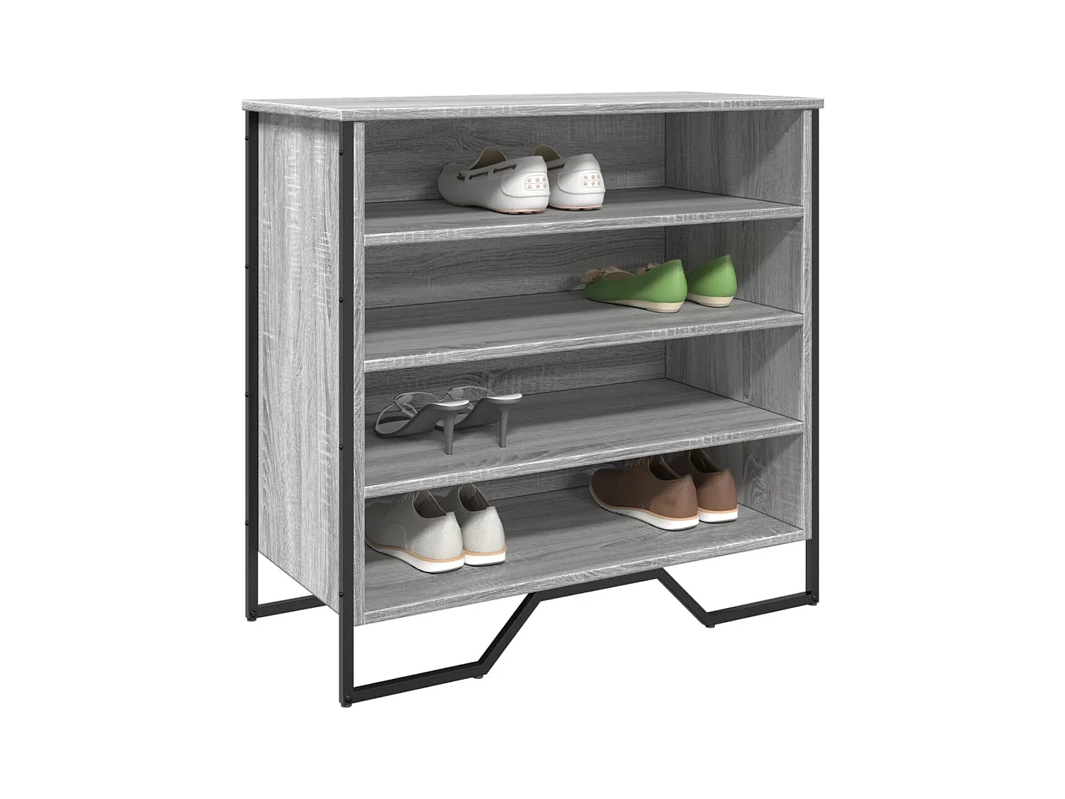 Sonoma grauer Schuhschrank 80x38x78 cm aus Holzwerkstoff