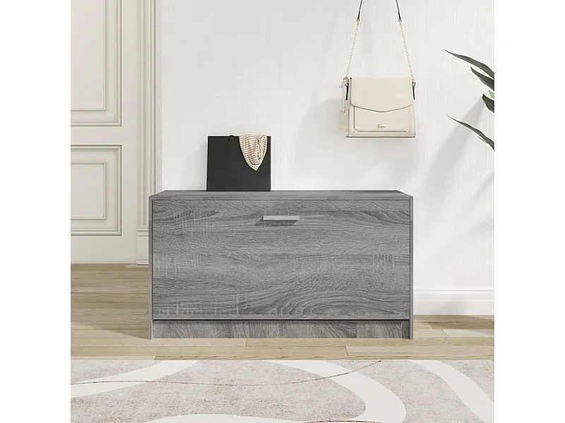 Banco de sapatos Sonoma cinza 80x24x45 cm Madeira trabalhada