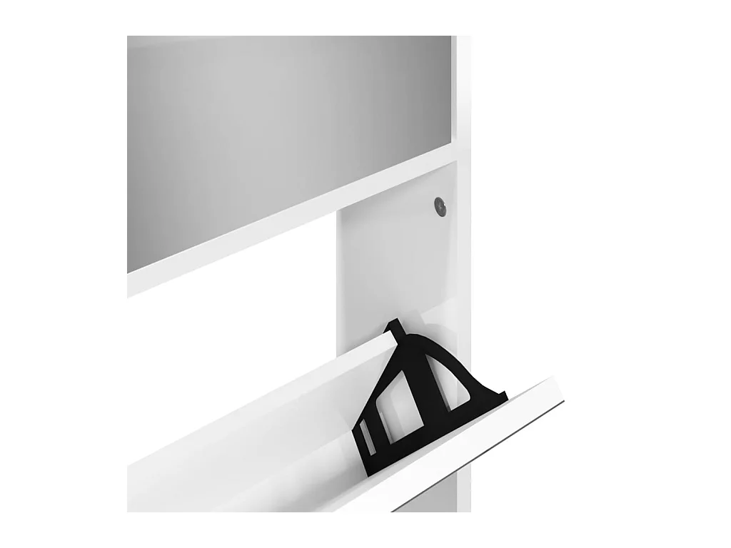 Scarpiera a specchio 4 livelli bianco lucido
