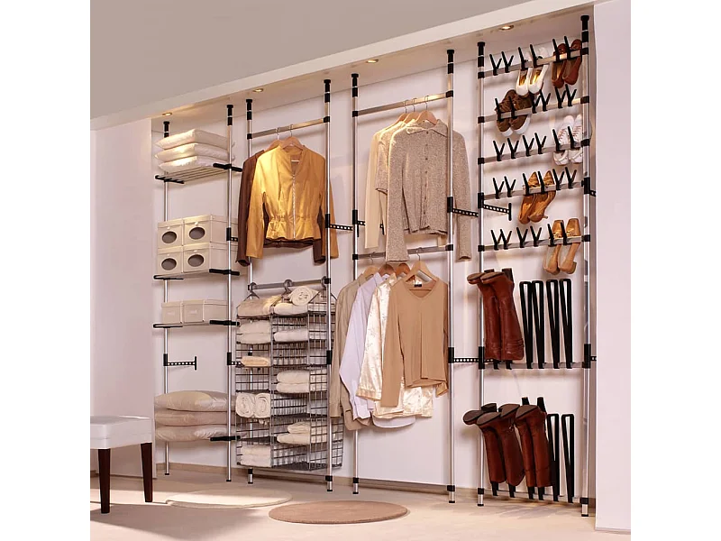 Étagère à bottes télescopique avec barres Aluminium