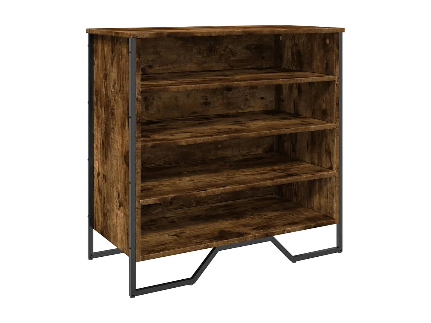 Armoire à chaussures chêne fumé 80x38x78 cm bois d'ingénierie