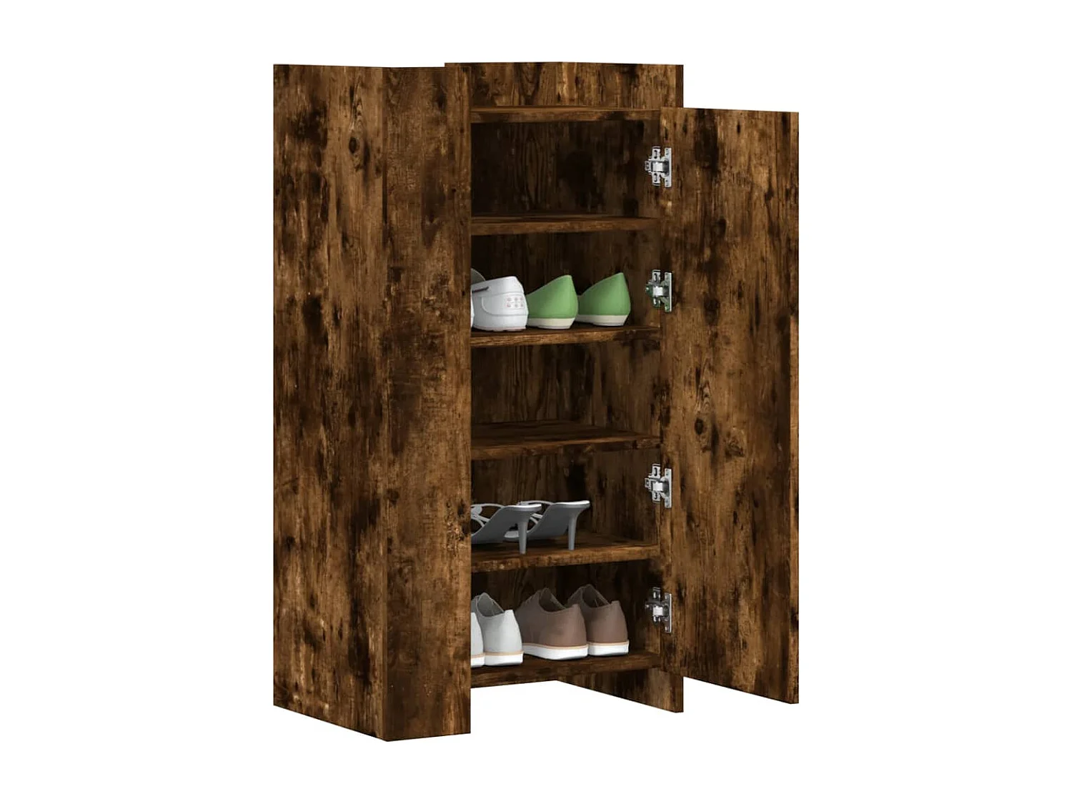 Armoire à chaussures chêne fumé 52x37,5x100cm bois d'ingénierie