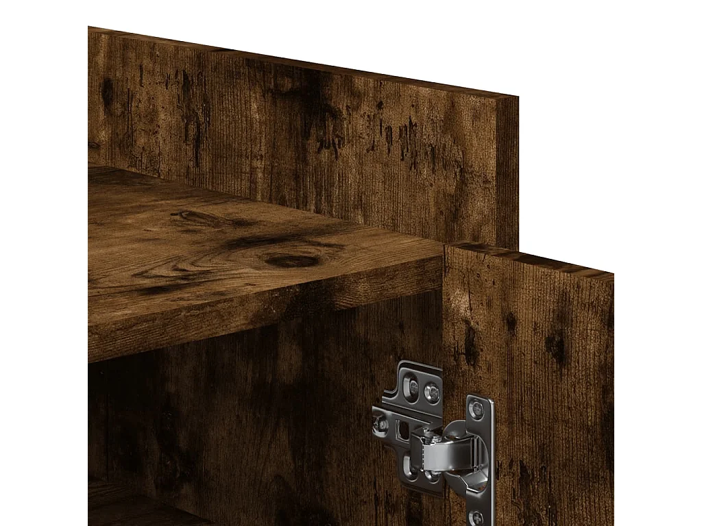 Armoire à chaussures chêne fumé 52x37,5x100cm bois d'ingénierie