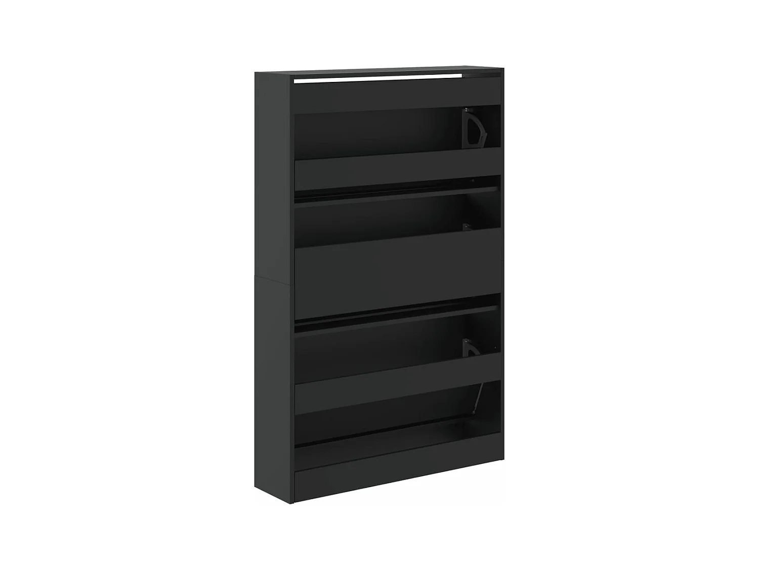 Scarpiera nera 80x21x125,5 cm in derivati del legno