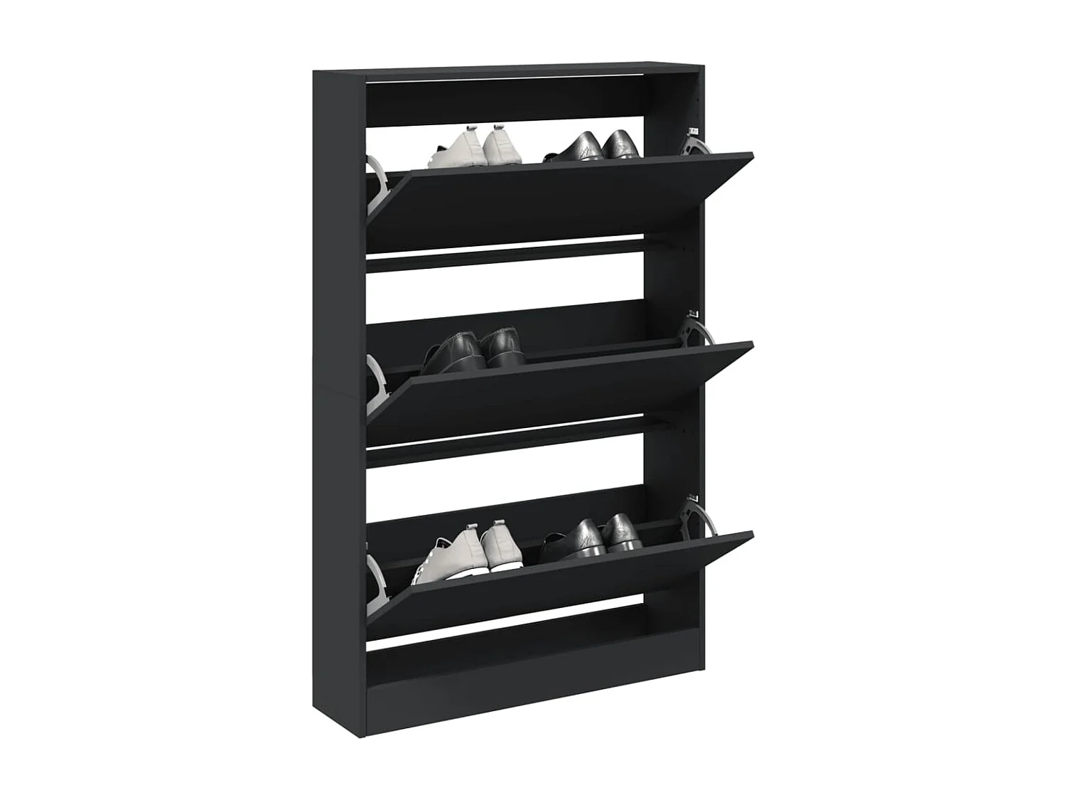 Armoire à chaussures noir 80x21x125,5 cm bois d'ingénierie