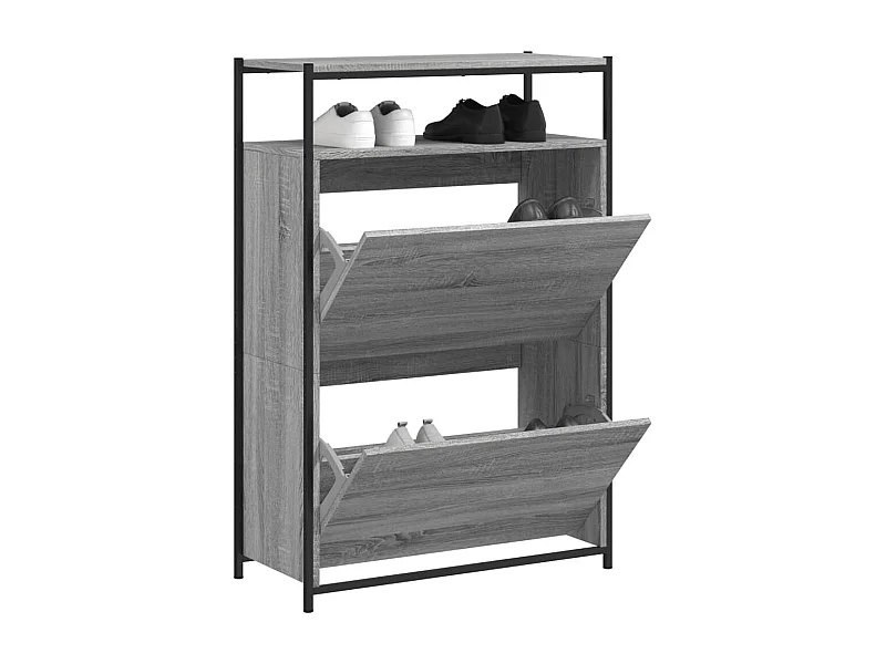 Zapatero Sonoma gris 75x34x112 cm de madera contrachapada