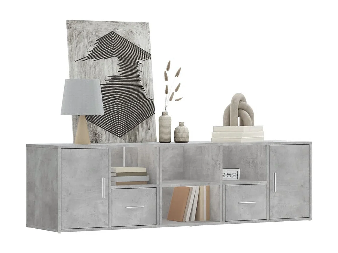 Armoire d'angle gris béton 160x40x45 cm bois d’ingénierie