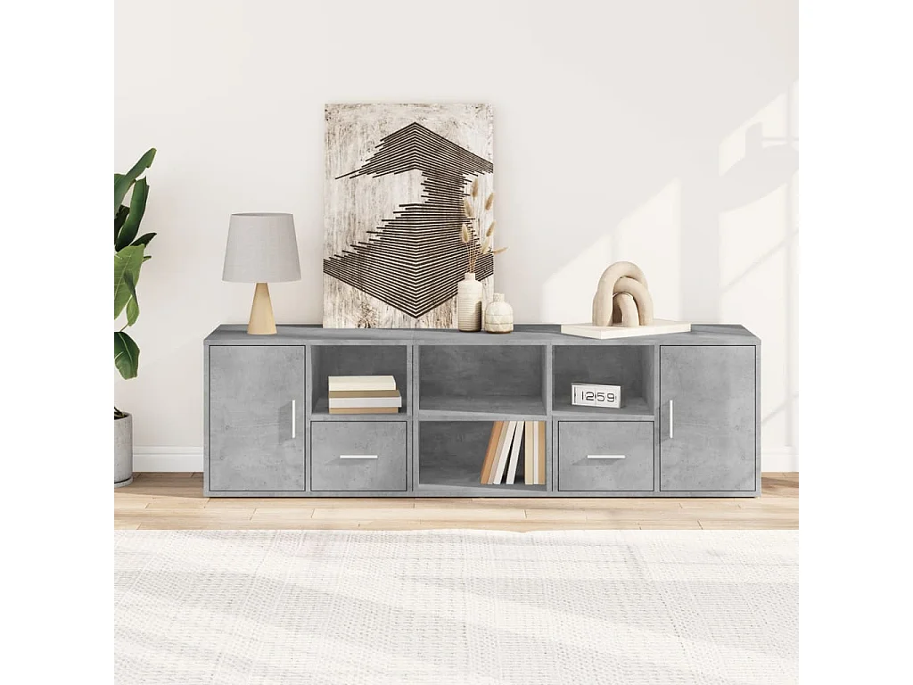 Armoire d'angle gris béton 160x40x45 cm bois d’ingénierie