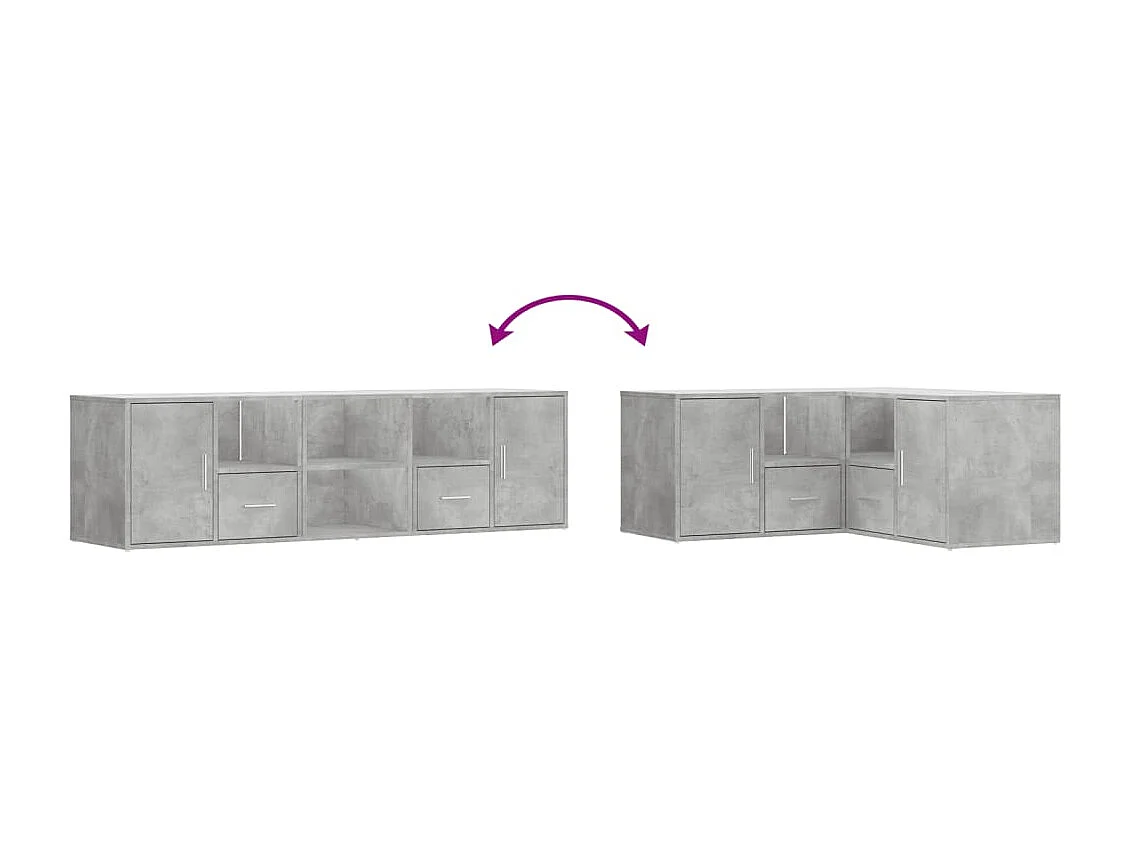 Armoire d'angle gris béton 160x40x45 cm bois d’ingénierie