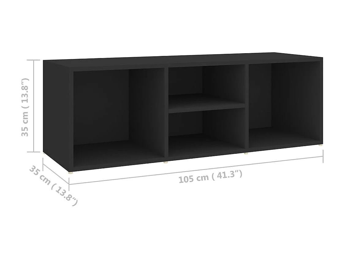 Banc à chaussures Noir 105x35x35 cm Aggloméré