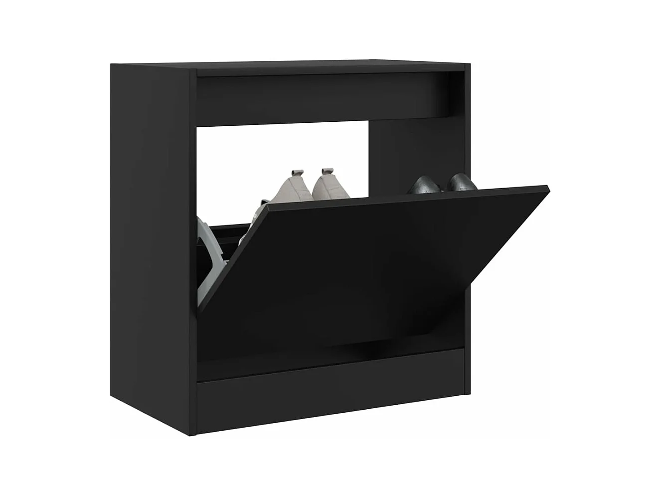Schoenenkast zwart 60x34x63,5 cm samengesteld hout