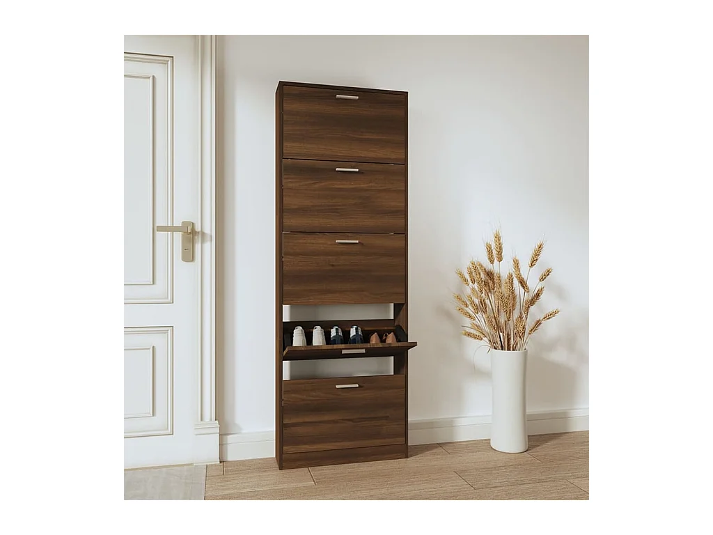 Armoire à chaussures Chêne marron 59x17x169cm Bois d'ingénierie