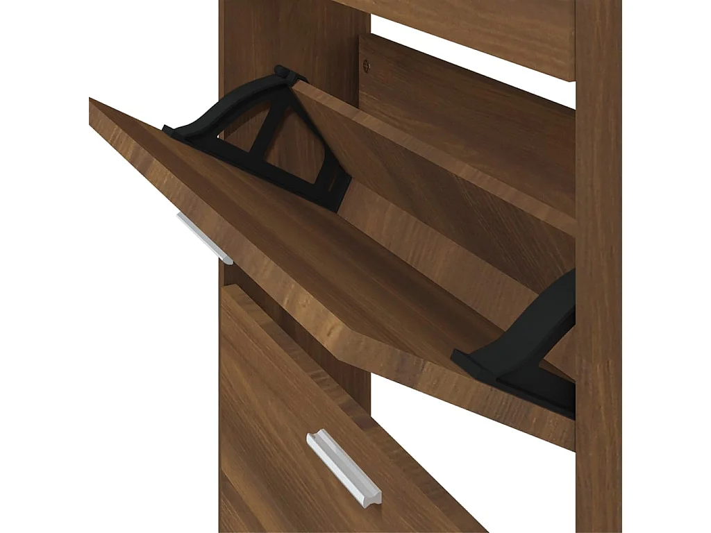 Zapatero Roble marrón 59x17x169cm Madera contrachapada