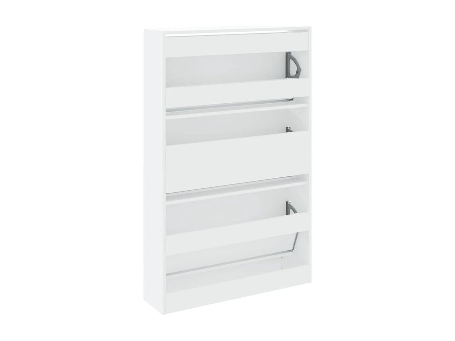 Zapatero blanco 80x21x125,5 cm de madera contrachapada