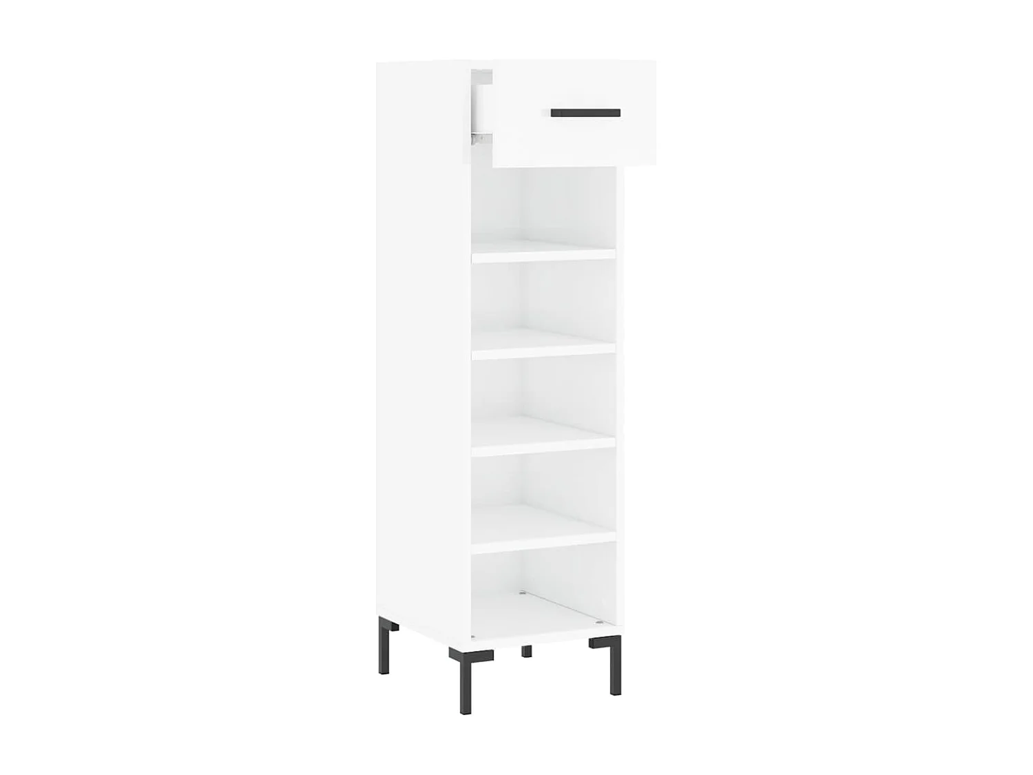 Schuhschrank, glänzend weiß, 30 x 35 x 105 cm, Holzwerkstoff