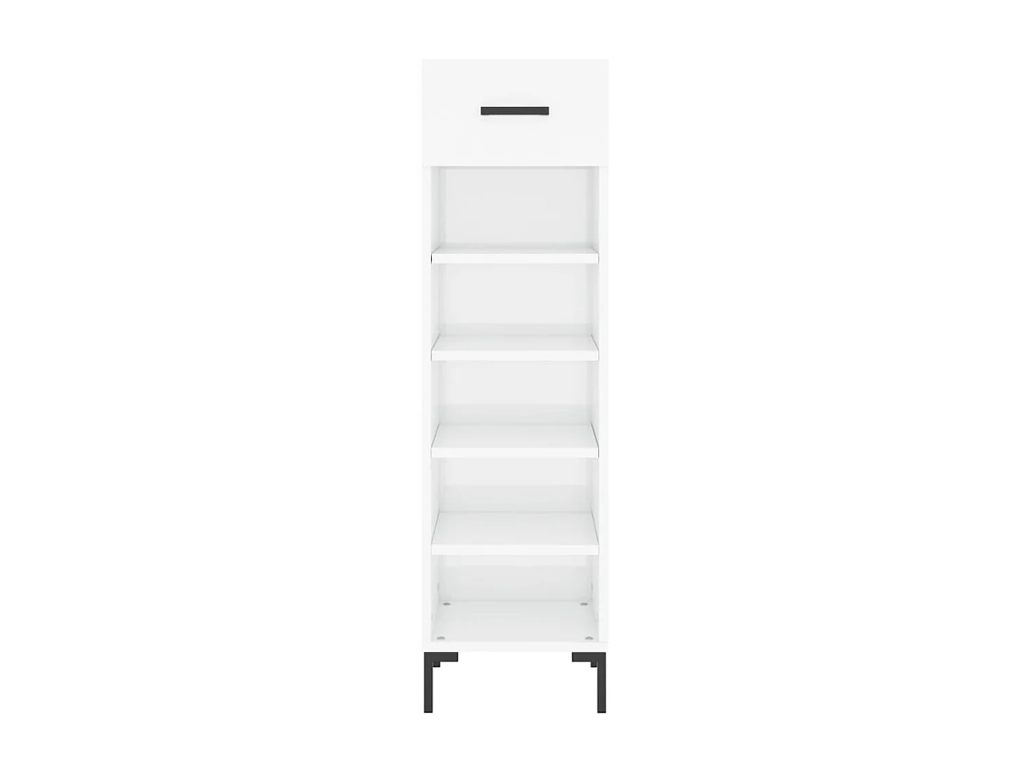 Schuhschrank, glänzend weiß, 30 x 35 x 105 cm, Holzwerkstoff
