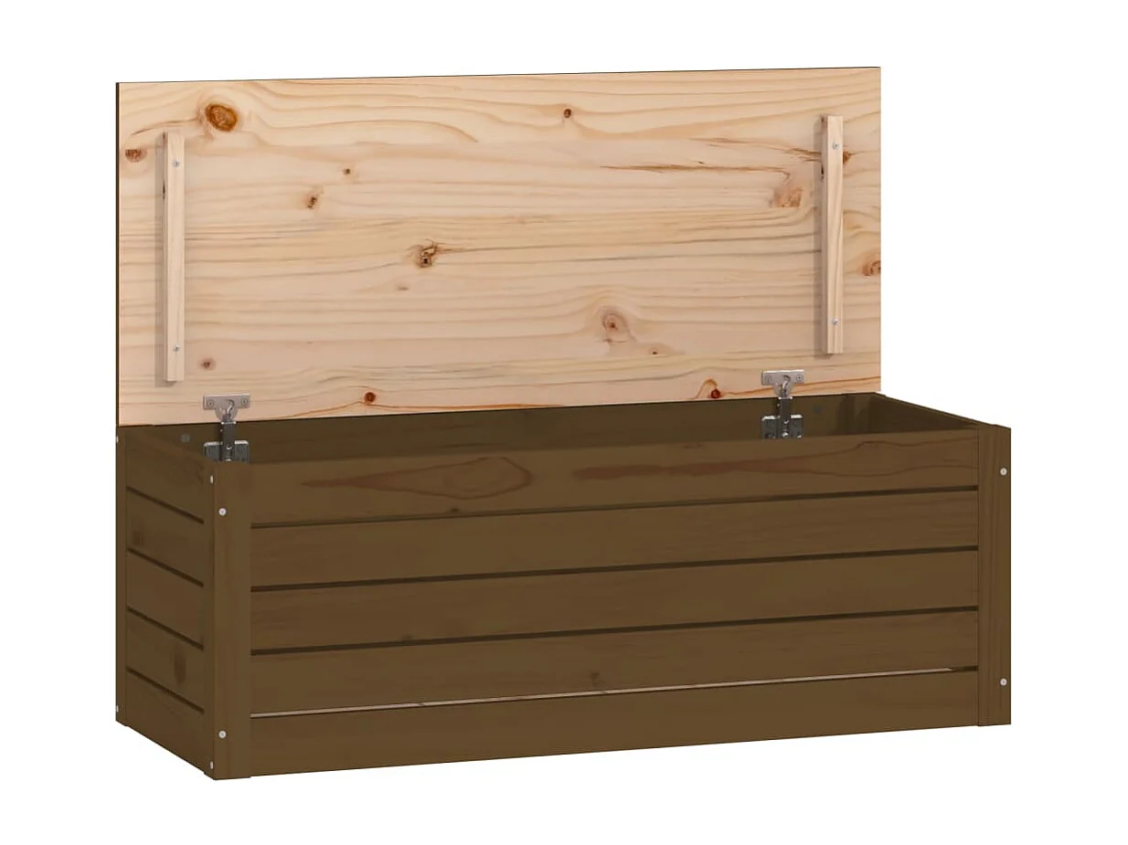 Boîte de rangement Marron miel 89x36,5x33 cm Bois massif pin