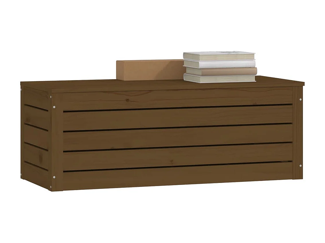 Boîte de rangement Marron miel 89x36,5x33 cm Bois massif pin