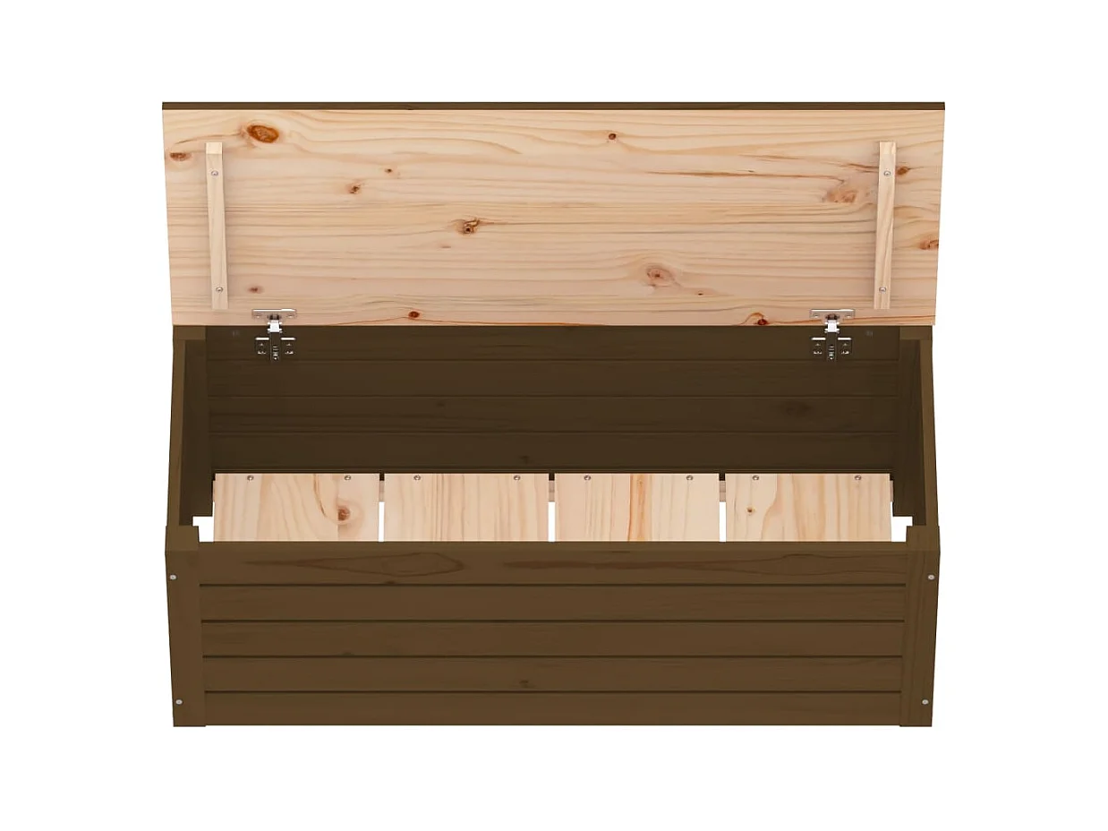 Boîte de rangement Marron miel 89x36,5x33 cm Bois massif pin