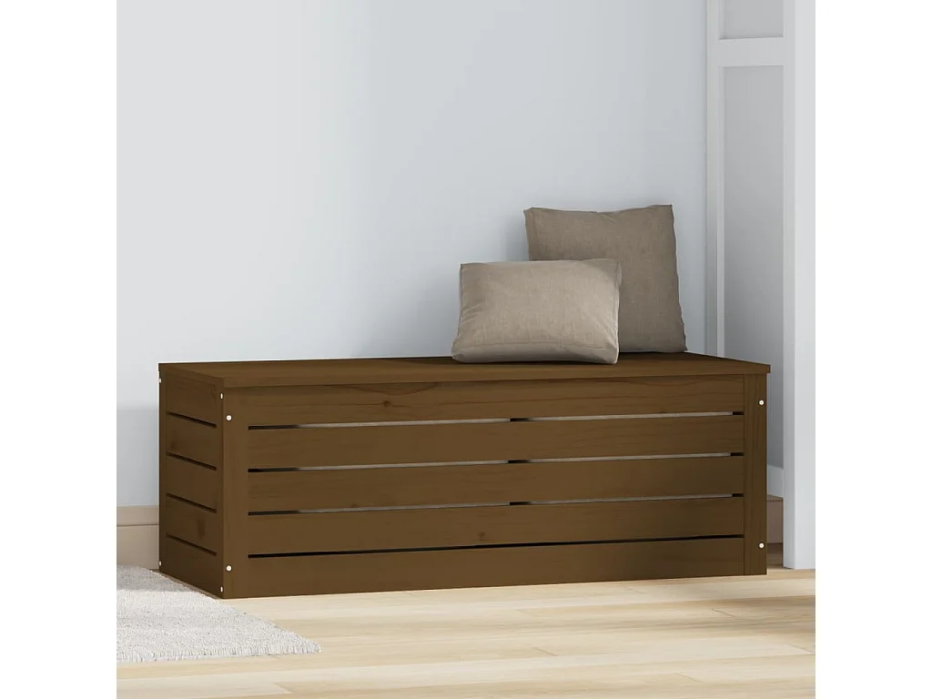 Boîte de rangement Marron miel 89x36,5x33 cm Bois massif pin
