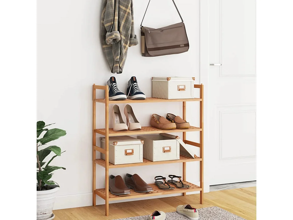 Étagères à chaussures 2 pcs 69x27x41 cm Bois massif de noyer