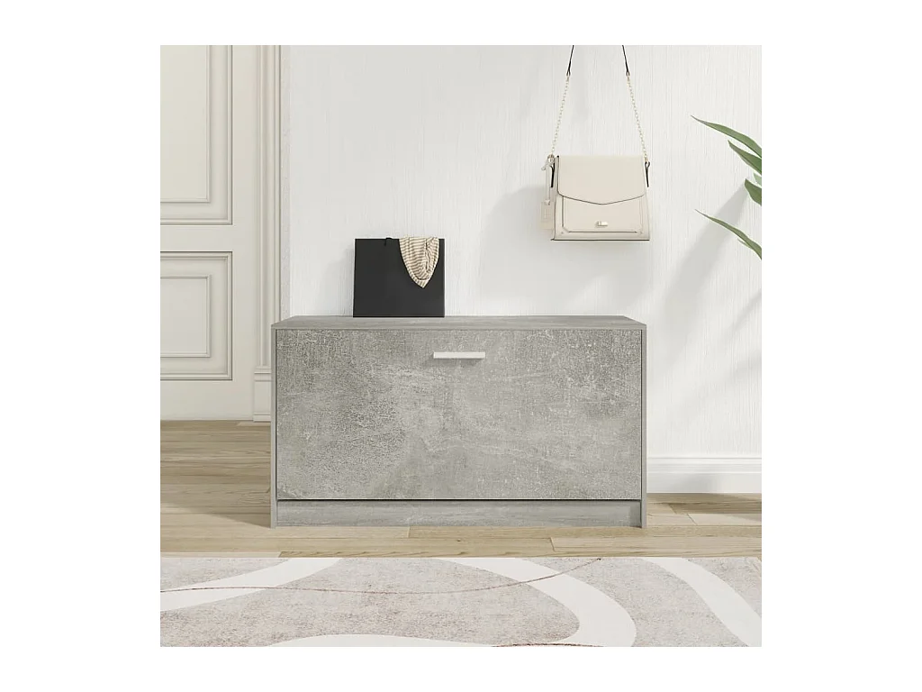 Panca per scarpe Grigio cemento 80x24x45 cm MDF