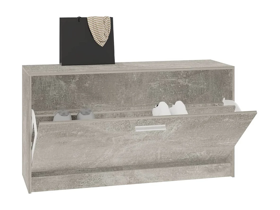 Banc à chaussures Gris béton 80x24x45 cm Bois d'ingénierie