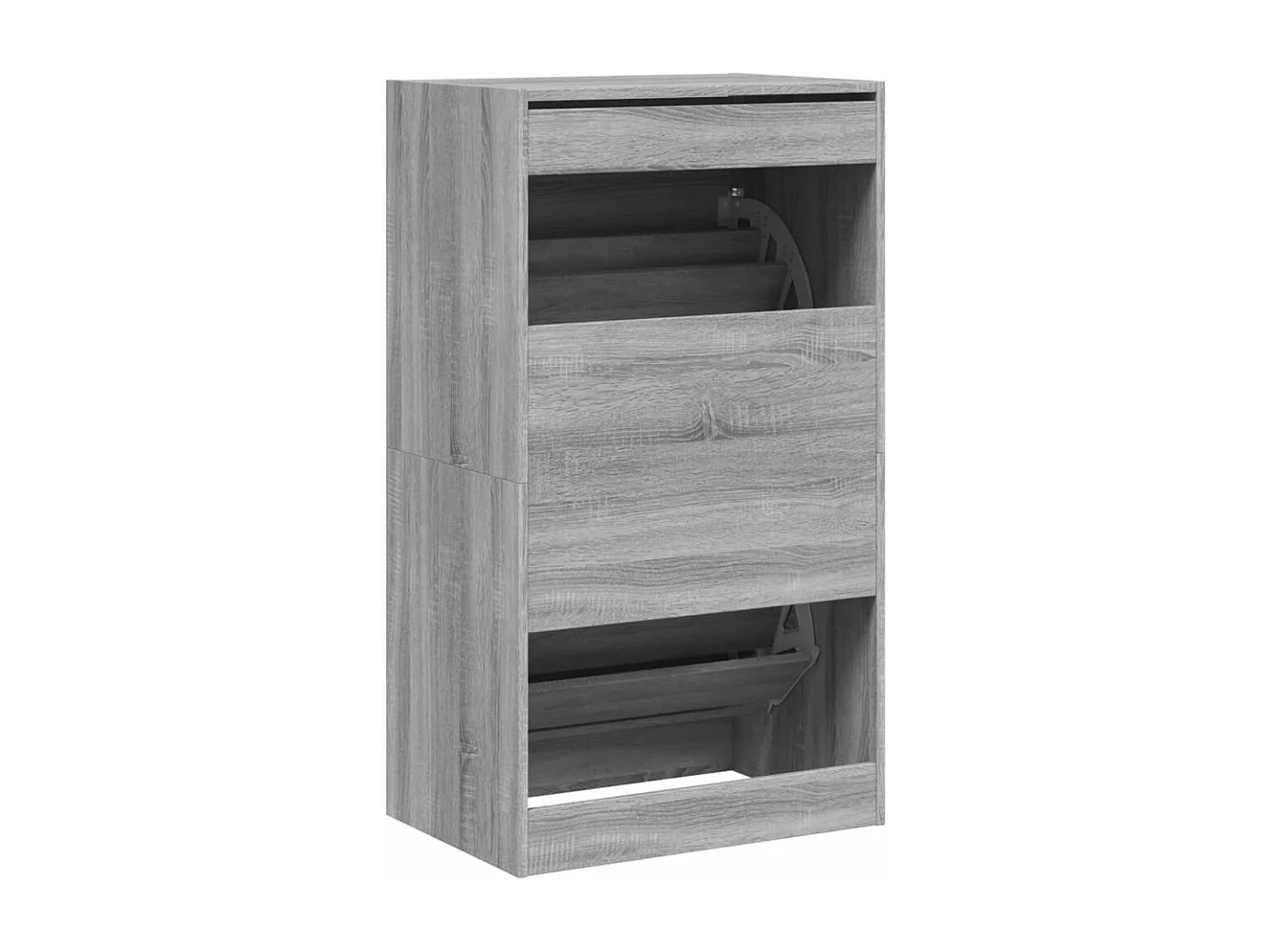 Armoire à chaussures 2 tiroirs rabattables sonoma gris