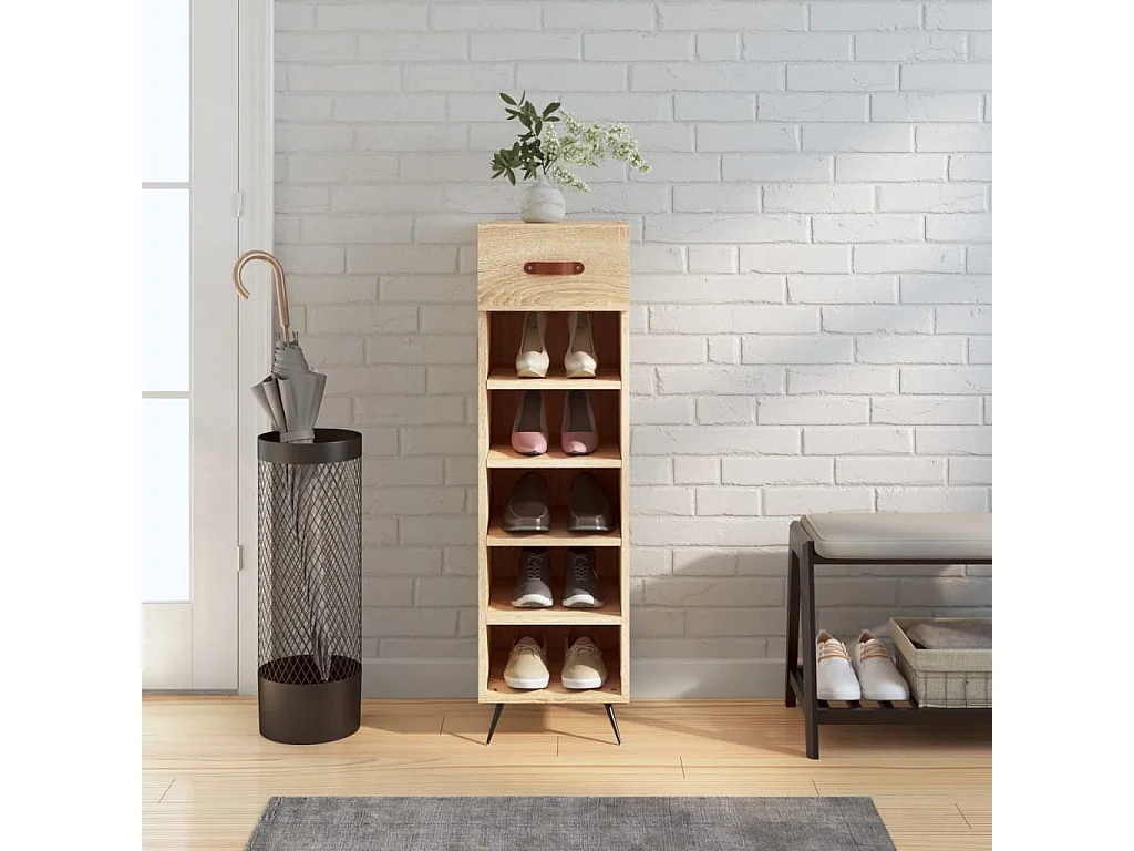 Sapateira carvalho Sonoma 30x35x105cm madeira projetada