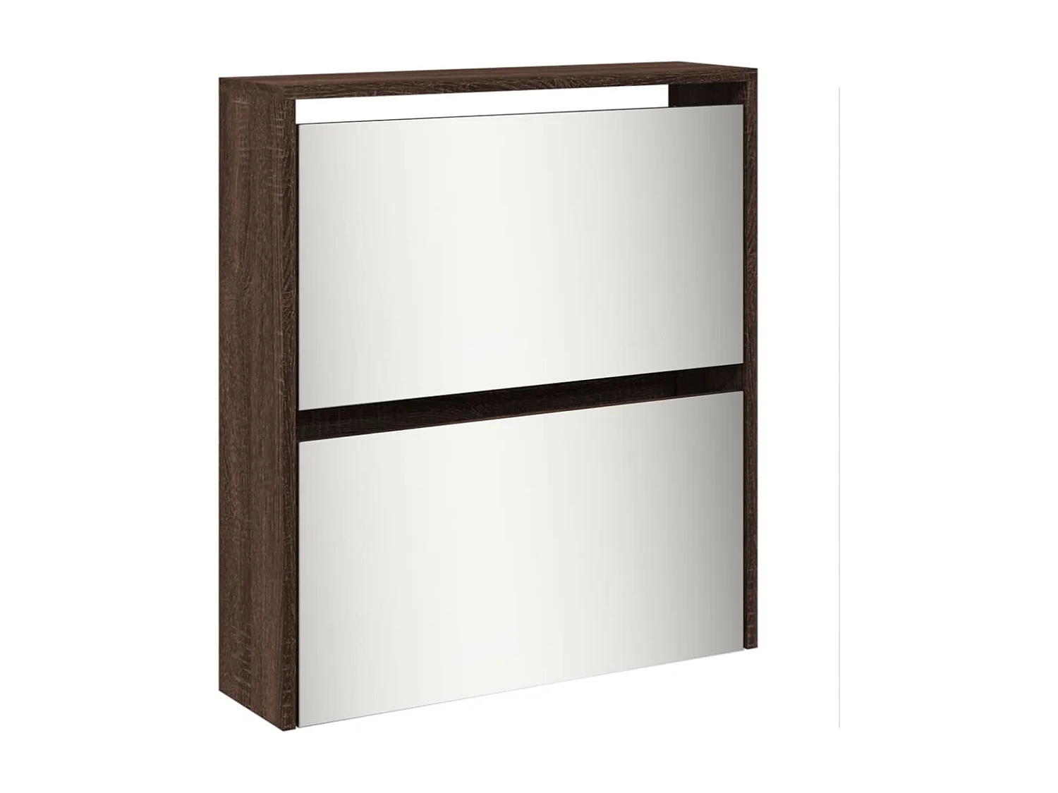 Scarpiera con specchio 5 livelli Rovere marrone 63x17x169,5 cm