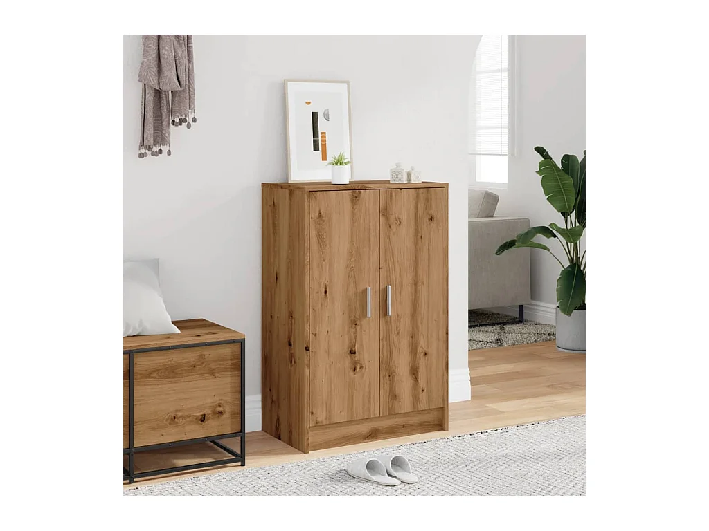 Armoire à chaussures chêne artisanal bois d'ingénierie