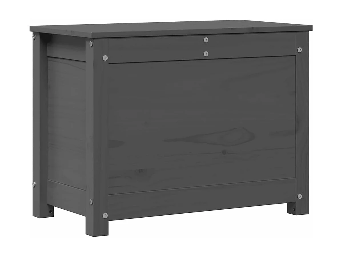 Boîte de rangement Gris 60x32x45,5 cm Bois massif de pin