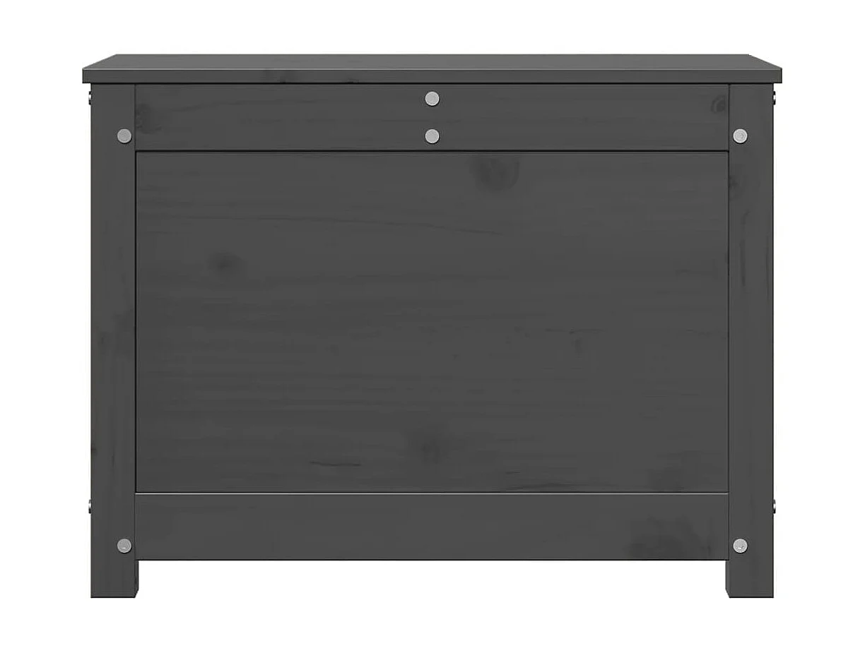 Boîte de rangement Gris 60x32x45,5 cm Bois massif de pin