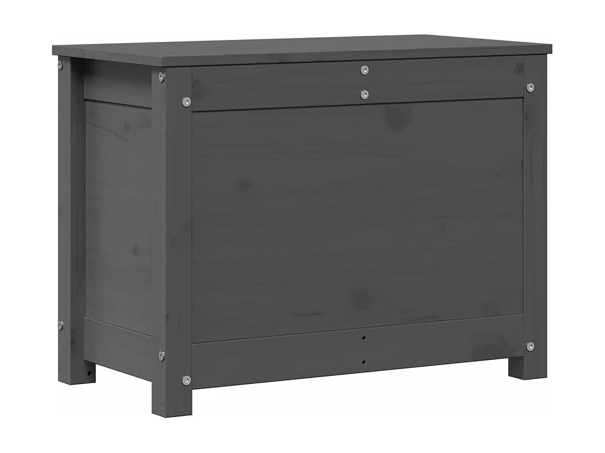 Boîte de rangement Gris 60x32x45,5 cm Bois massif de pin