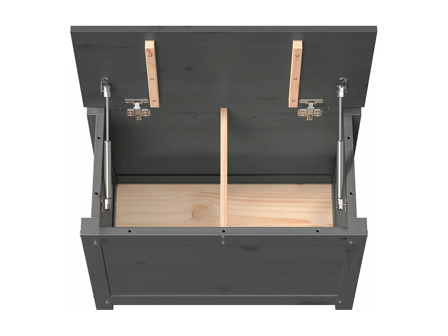 Boîte de rangement Gris 60x32x45,5 cm Bois massif de pin