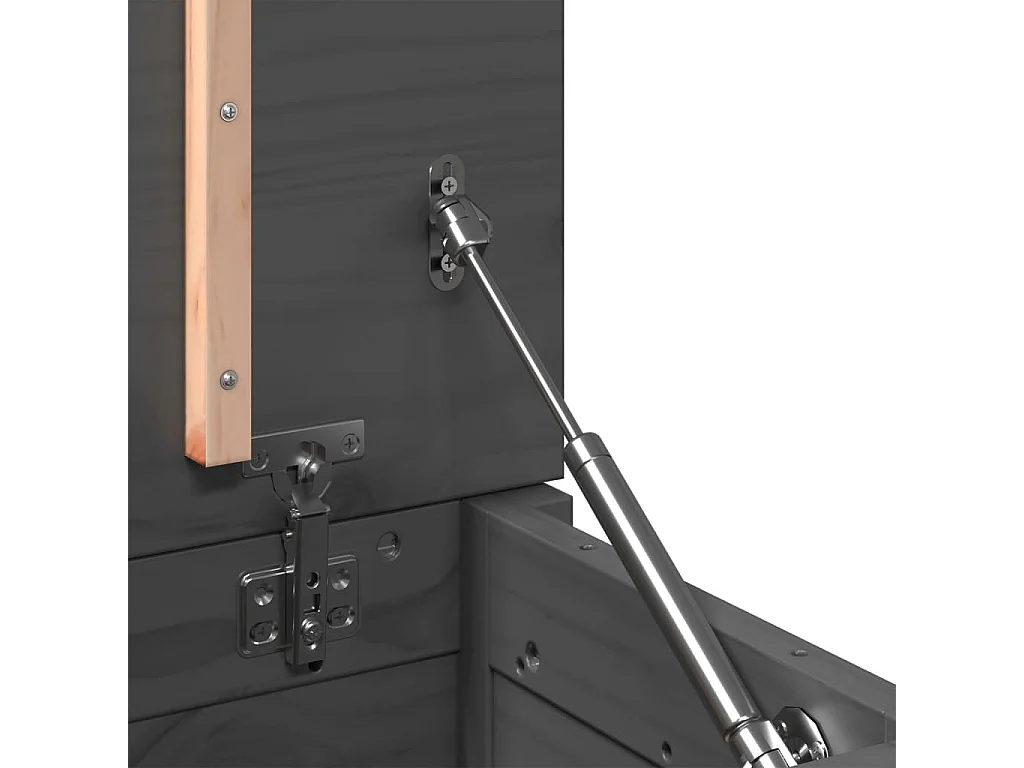 Boîte de rangement Gris 60x32x45,5 cm Bois massif de pin