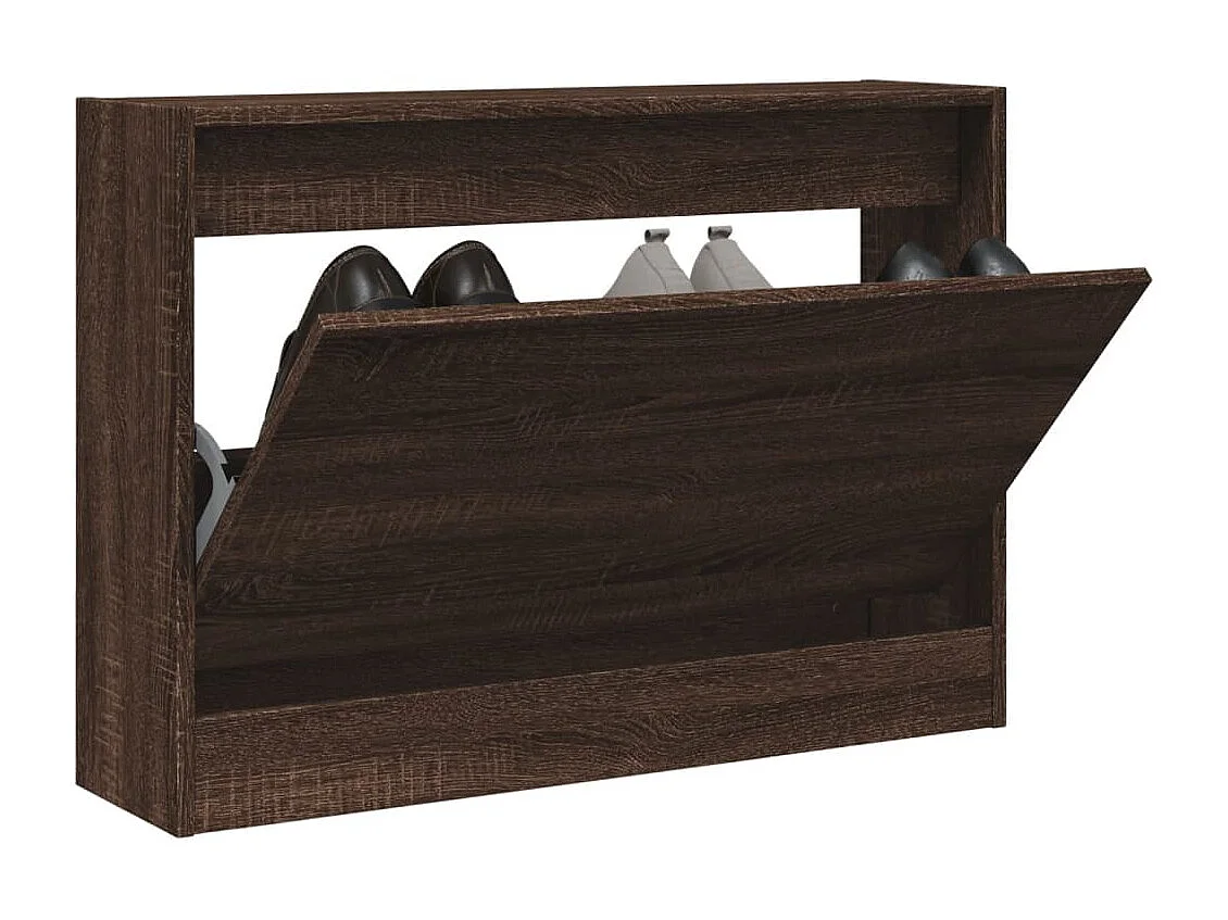 Scarpiera in rovere marrone 80x21x57 cm MDF