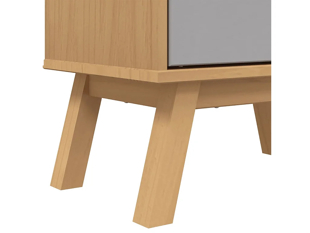 OLDEN grijze en bruine schoenenkast van massief grenenhout