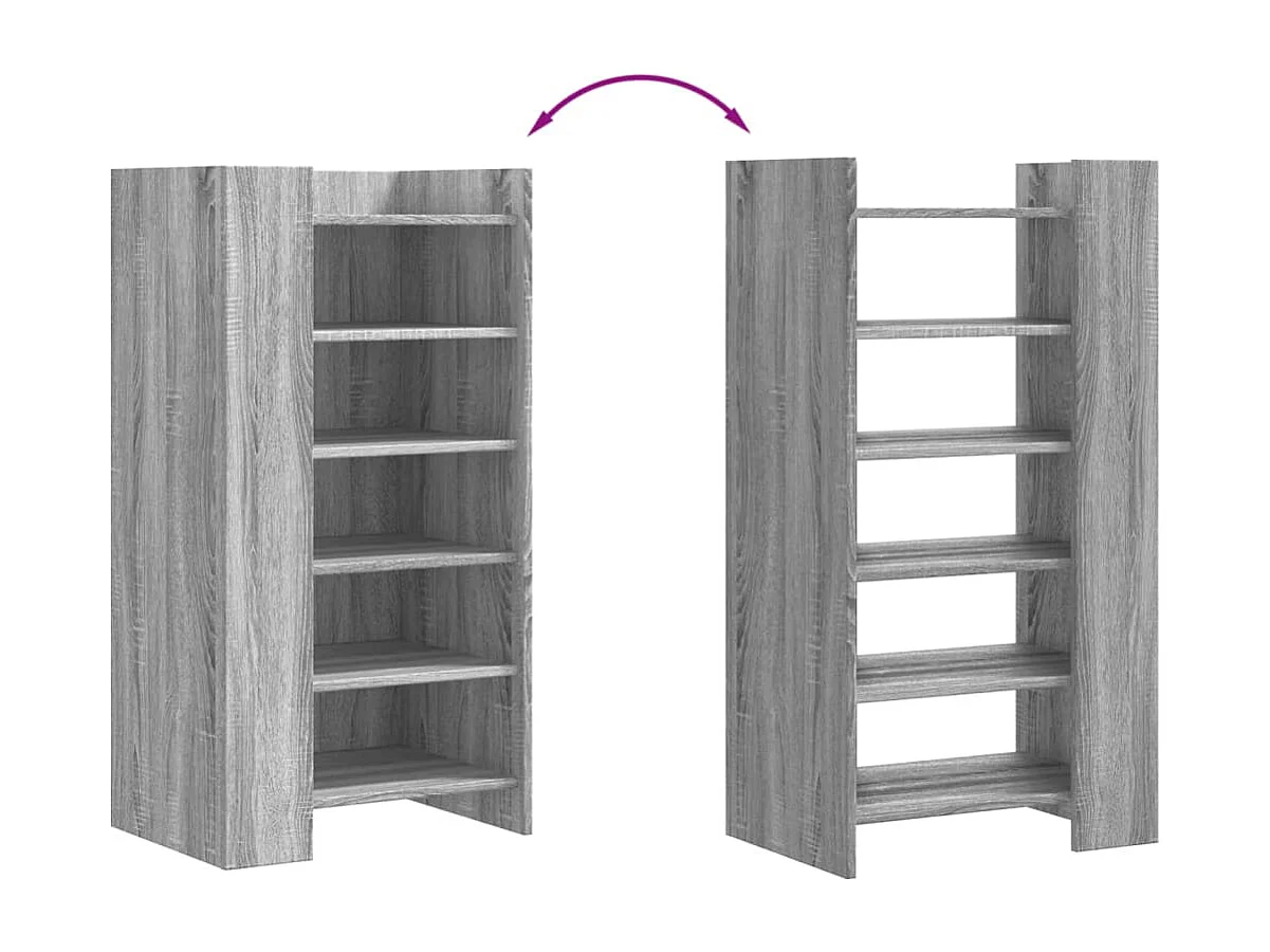 Armoire à chaussures sonoma gris 52x37,5x100 cm